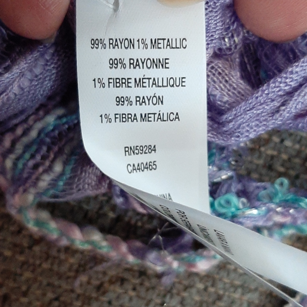 NWT Set of 2 Girls Silver & Purple Scarfs, OS - Picture 8 of 12